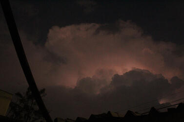 Lighting behind a cloud Lighting behind a cloud